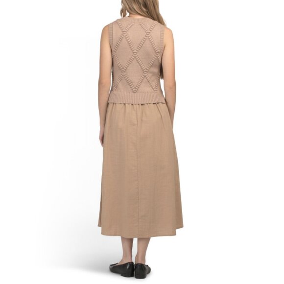 SUNDAY EDITION Taupe Twofer Sweater Dress - Picture 2 of 2